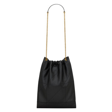 Visuel 4 : Collection Saint Laurent Bordeaux | Sac Jamie pochon en cuir noir et logo or | Boutique Parenthese Bordeaux