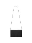 Visuel 3 : Saint Laurent | Pochette Chain Wallet Cassandre en cuir grainé noir et argent | Boutique Parenthese