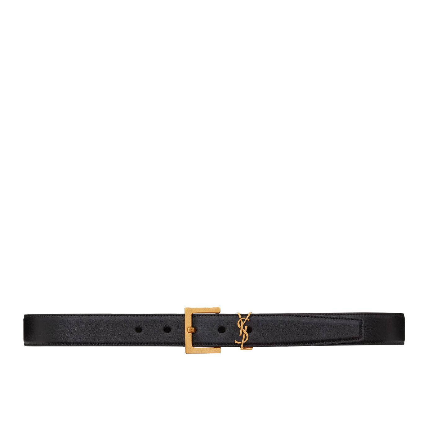 Visuel 1 : Collection Saint Laurent Bordeaux | Ceinture Cassandre en cuir noir et boucle or| Boutique Parenthese Bordeaux