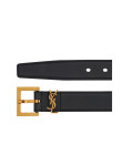 Visuel 2 : Collection Saint Laurent Bordeaux | Ceinture Cassandre en cuir noir et boucle or| Boutique Parenthese Bordeaux