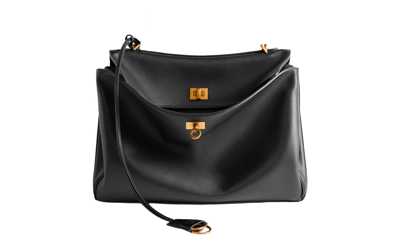 Visuel 1 : Collection Balenciaga Bordeaux | Sac Rodeo medium en cuir Noir|  Sac de Luxe Parenthese Bordeaux