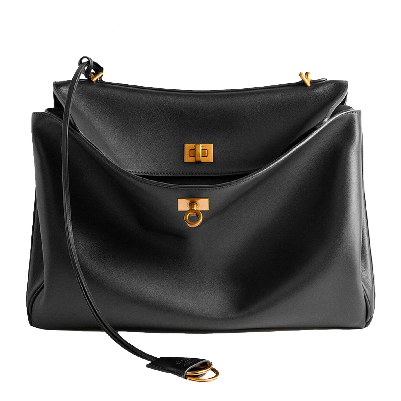 Visuel 1 : Collection Balenciaga Bordeaux | Sac Rodeo medium en cuir Noir|  Sac de Luxe Parenthese Bordeaux