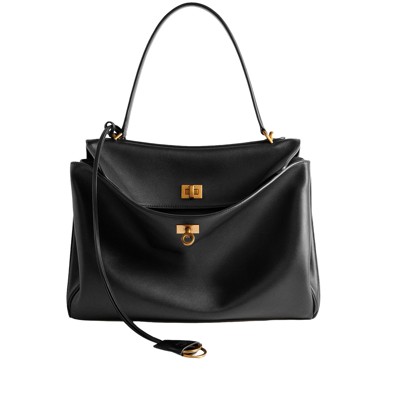 Visuel 2 : Collection Balenciaga Bordeaux | Sac Rodeo medium en cuir Noir|  Sac de Luxe Parenthese Bordeaux