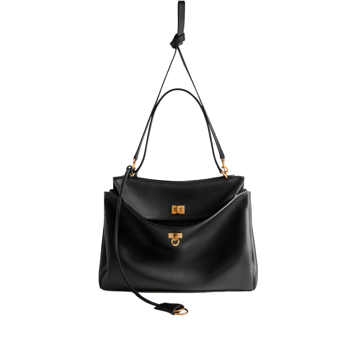 Visuel 4 : Collection Balenciaga Bordeaux | Sac Rodeo medium en cuir Noir|  Sac de Luxe Parenthese Bordeaux