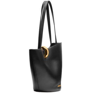 Visuel 3 : Collection Jacquemus| Sac Le Bambola moyen en cuir lisse noir| Boutique de sacs de Luxe Parenthese Bordeaux