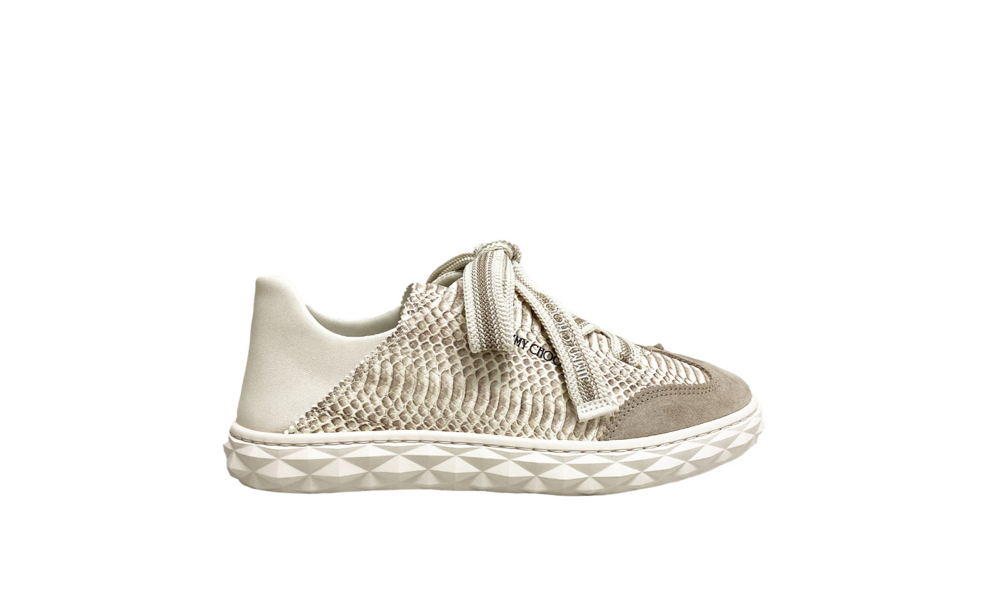 Visuel 1 :  Jimmy Choo Bordeaux | Sneaker Diamond Light Flex effet serpent beige | Boutique Parenthese Bordeaux