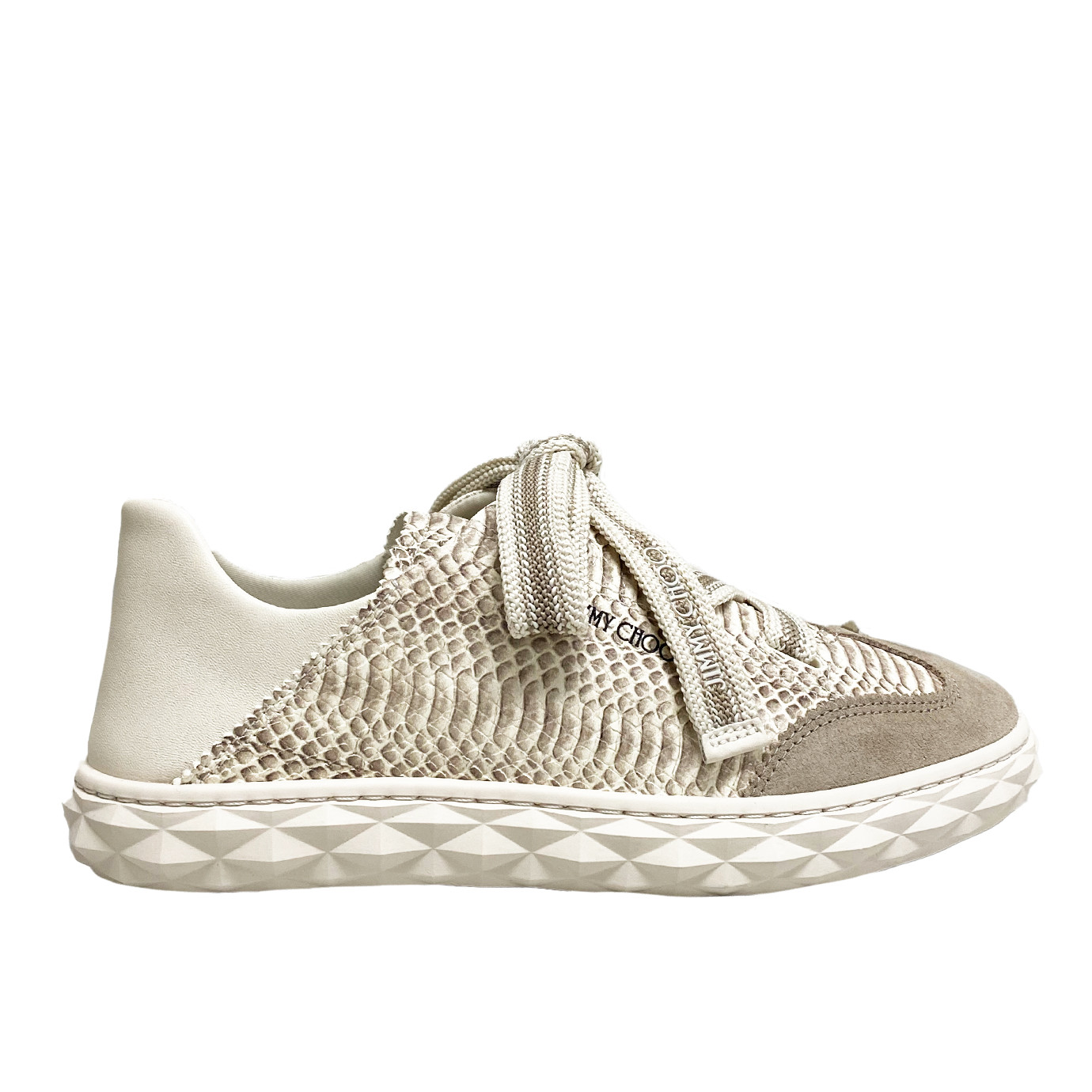 Visuel 1 :  Jimmy Choo Bordeaux | Sneaker Diamond Light Flex effet serpent beige | Boutique Parenthese Bordeaux