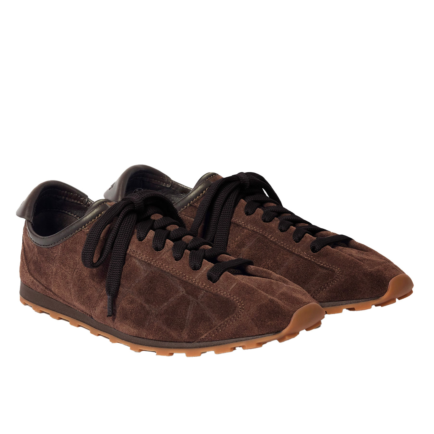 Visuel 2 : Collection Jacquemus Bordeaux | Sneakers les Tennis en daim marron imprimé croco| Parenthese Bordeaux