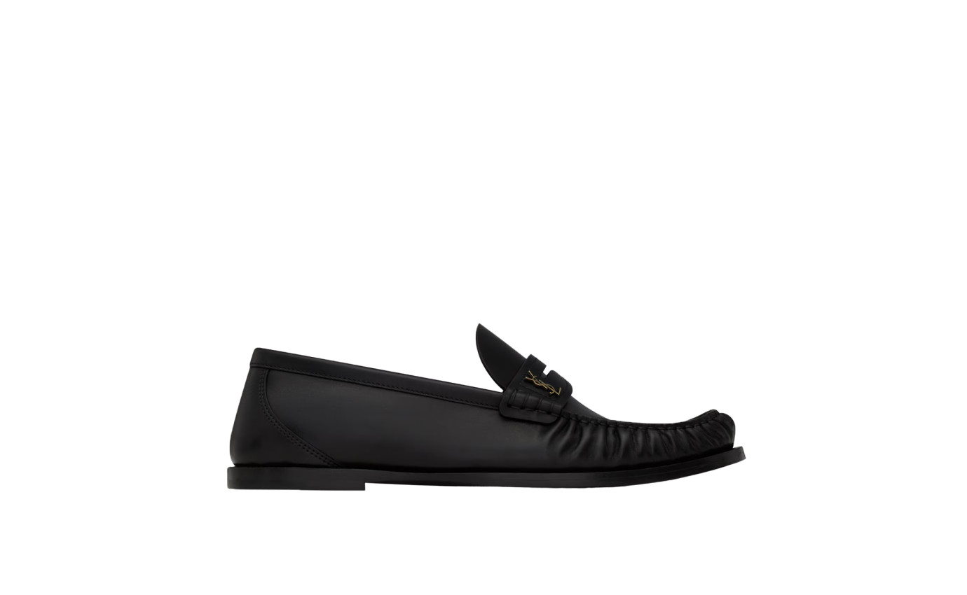Visuel 1 : Saint Laurent Chaussure | Mocassin Laurent en cuir noir| Boutique Parenthese