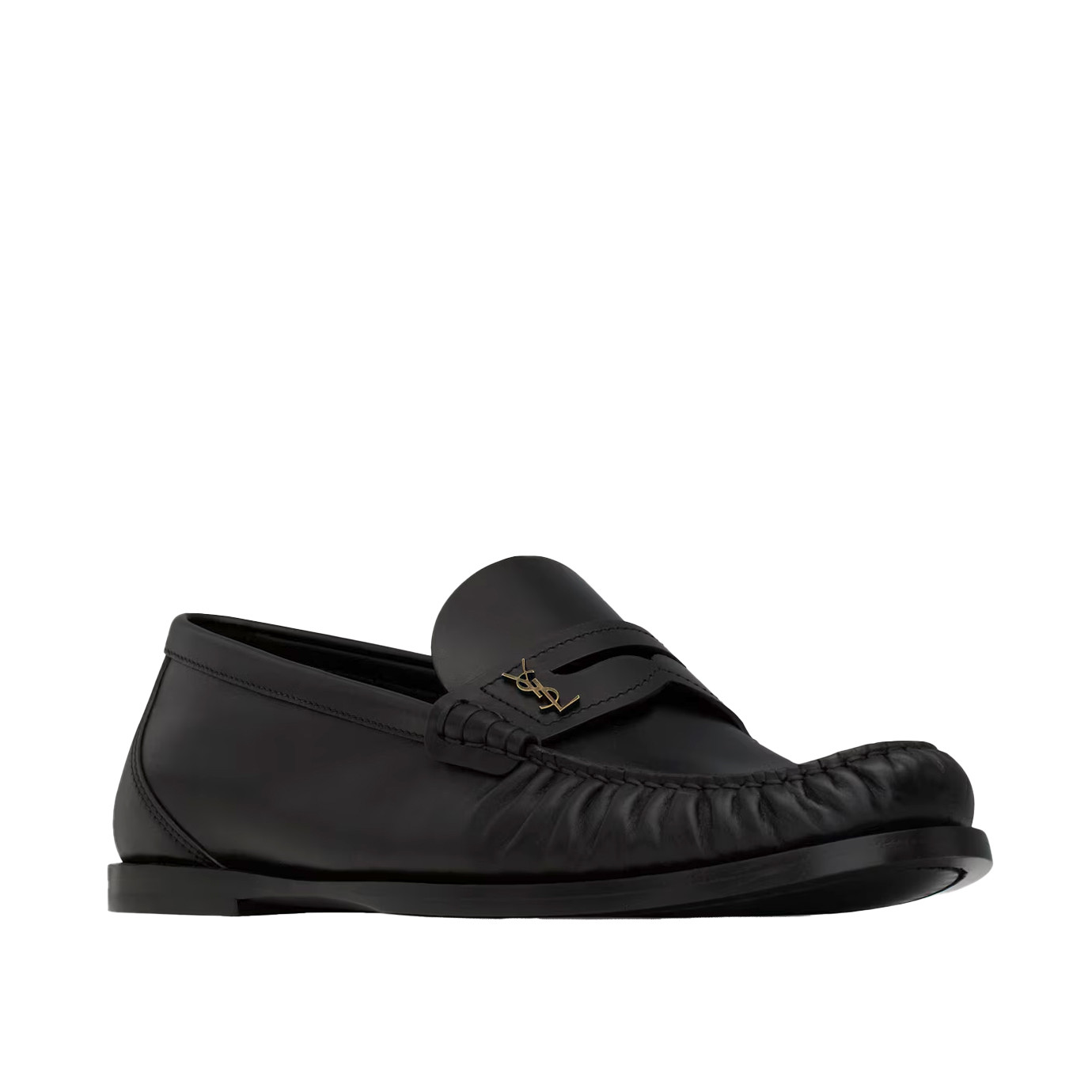 Visuel 3 : Saint Laurent Chaussure | Mocassin Laurent en cuir noir| Boutique Parenthese