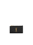 Visuel 1 : Saint Laurent Accessoire | Porte cartes Cassandre en cuir noir et or | Boutique Parenthese