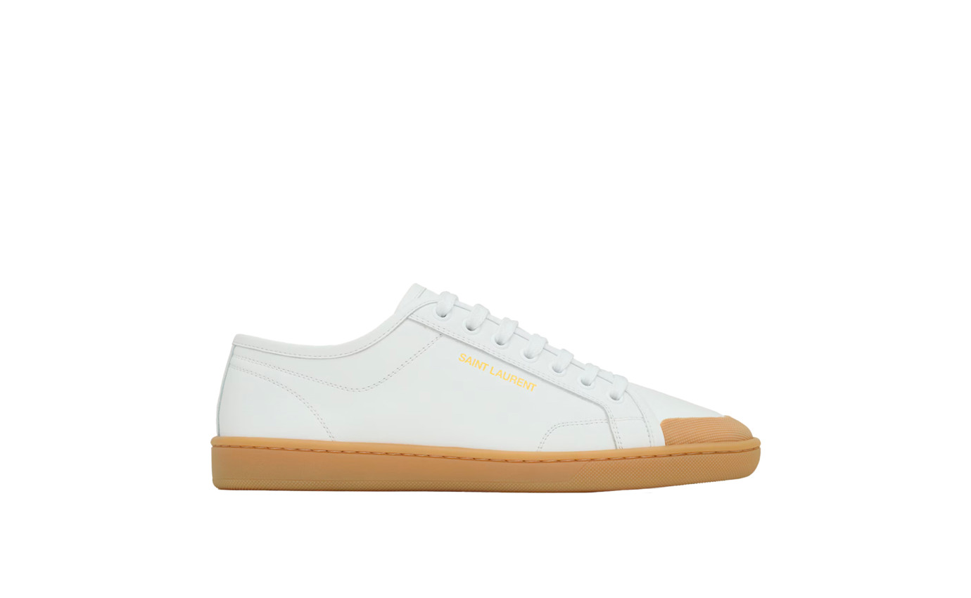 Visuel 1 : Collection Saint Laurent | Sneaker Gym blanc et beige | Chaussures de Luxe Parenthese Bordeaux