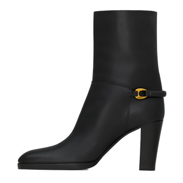 Visuel 3 : Collection Saint Laurent Bordeaux | Bottine Sulpice en cuir noir| Boutique Parenthese