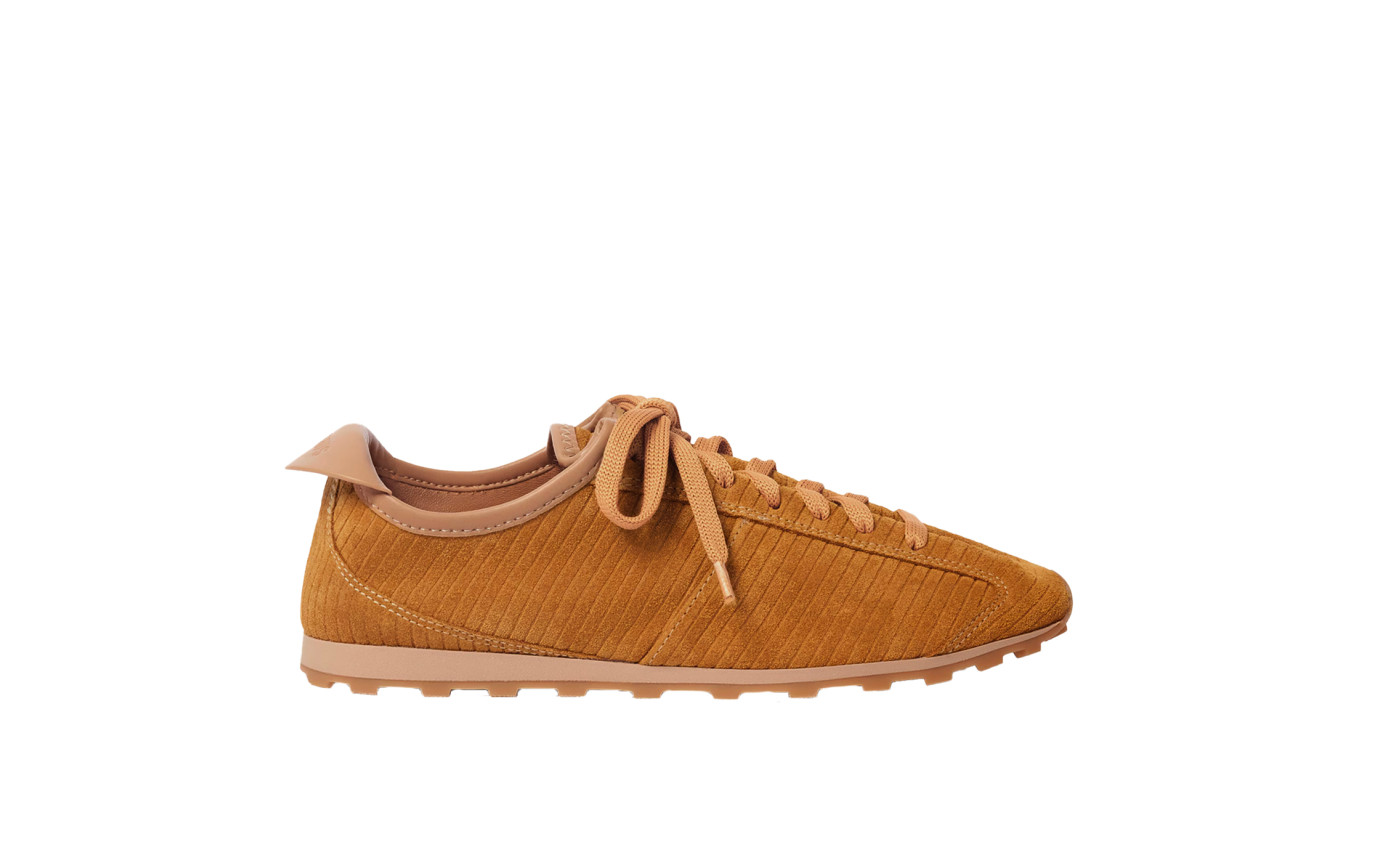 Visuel 1 : Collection Jacquemus Bordeaux | Sneakers les Tennis en veau velours camel| Parenthese Bordeaux