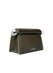 Visuel 2 : Collection Jacquemus | La pochette Rond Carré en cuir kaki| Boutique de sac de luxe Parenthese Bordeaux