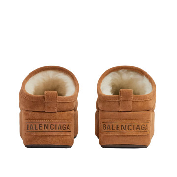 Visuel 4 : Collection Balenciaga Bordeaux | Mule à plateforme Alaska camel| Chaussures de Luxe Parenthese Bordeaux