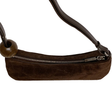 Visuel 4 : Collection Jacquemus Bordeaux | Sac Le Bisou croco marron| Boutique de sac de Luxe Parenthese Bordeaux