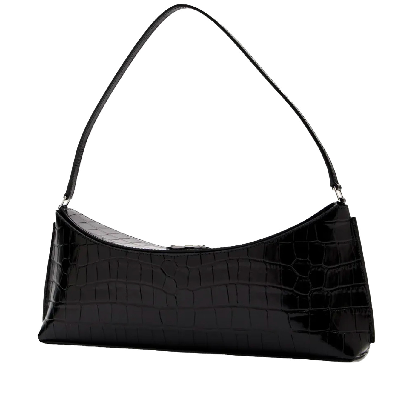 Visuel 2 : Jacquemus | Sac La pochette Ovalo en cuir effet croco noir| Boutique Parenthese