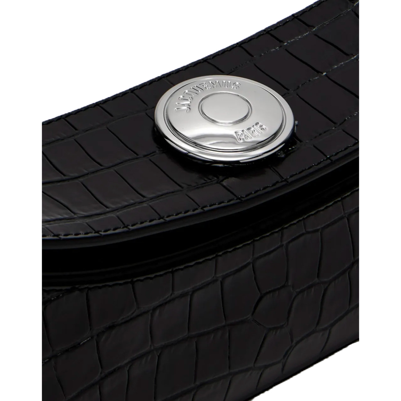 Visuel 4 : Jacquemus | Sac La pochette Ovalo en cuir effet croco noir| Boutique Parenthese