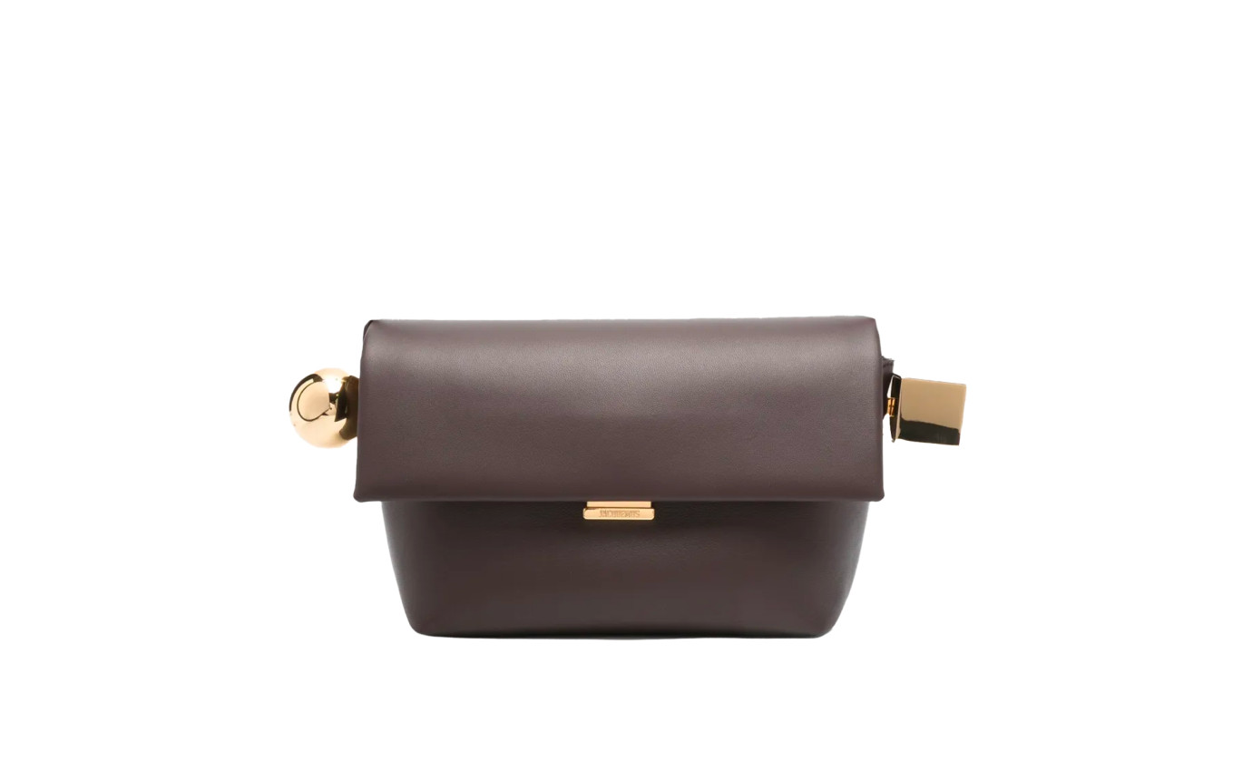 Visuel 1 : Collection Jacquemus Bordeaux | Sac Le Rond Carré en cuir marron| Boutique de sac de Luxe Parenthese Bordeaux