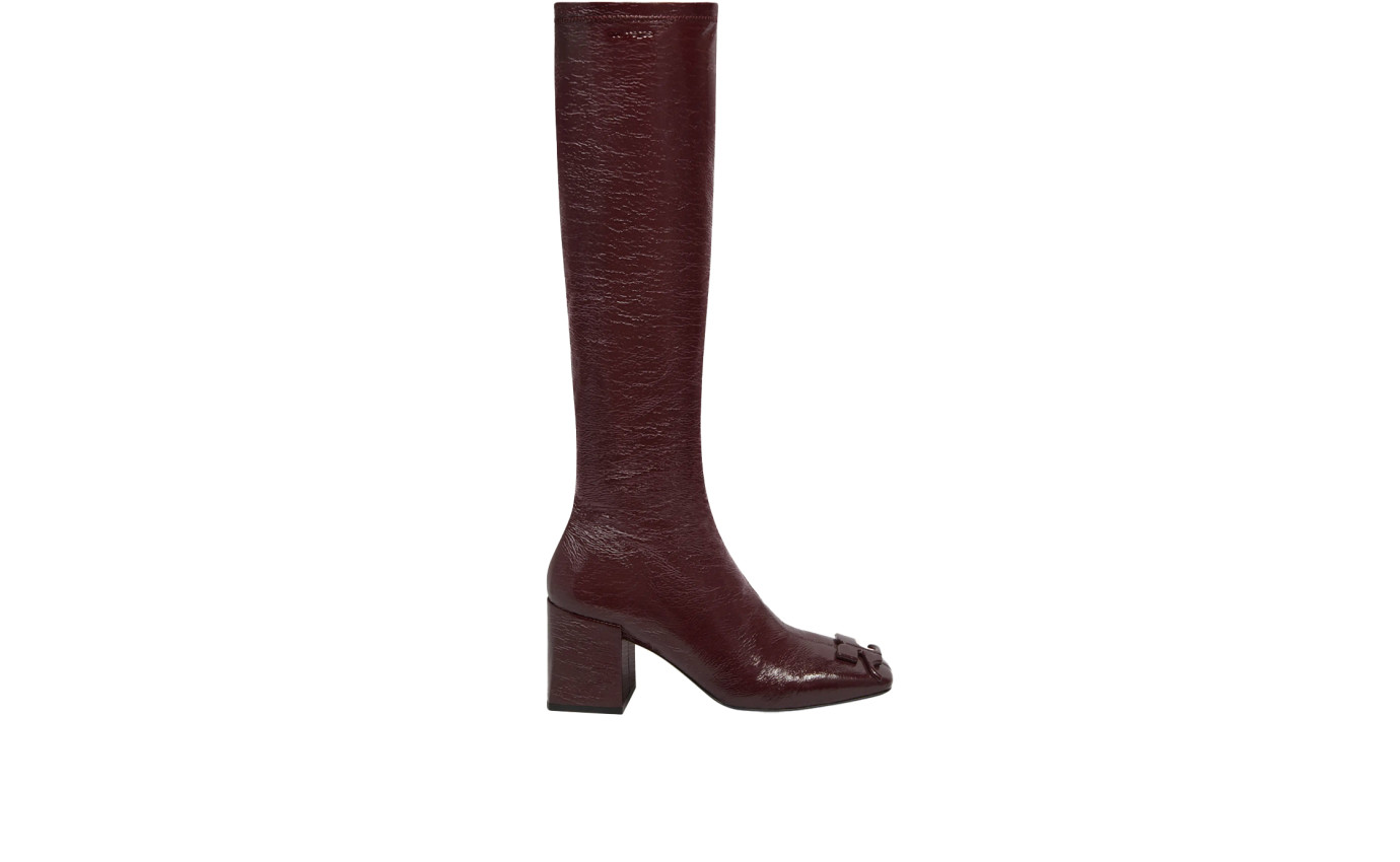 Visuel 1 : Collection Courrèges Bordeaux | Botte Réédition en vinyl bordeaux| Boutique Parenthese