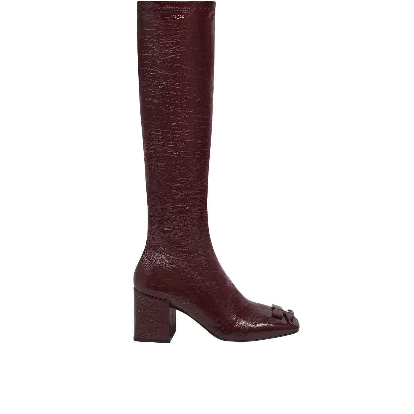 Visuel 1 : Collection Courrèges Bordeaux | Botte Réédition en vinyl bordeaux| Boutique Parenthese
