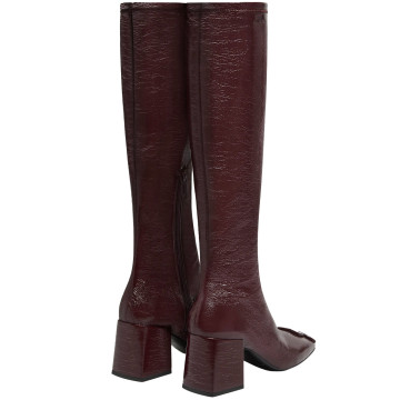Visuel 4 : Collection Courrèges Bordeaux | Botte Réédition en vinyl bordeaux| Boutique Parenthese