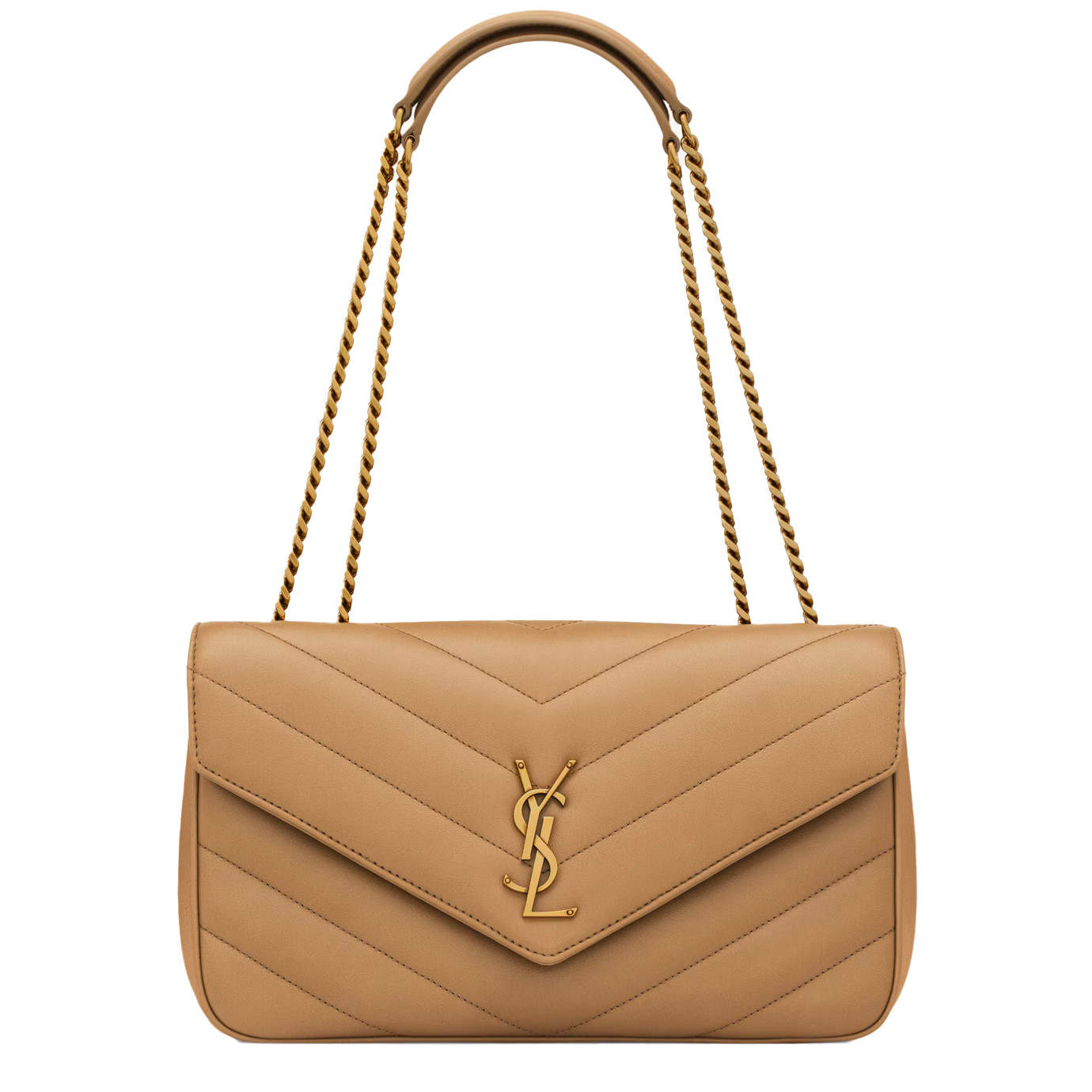 Visuel 2 : Saint Laurent Sac | Loulou medium en cuir natural tan | Boutique Parenthese