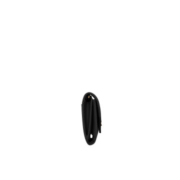Visuel 3 : Saint Laurent Accessoire | Portefeuille compact Cassandre en cuir noir et or | Boutique Parenthese