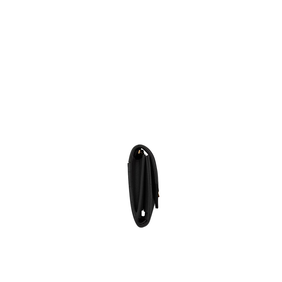Visuel 3 : Saint Laurent Accessoire | Portefeuille compact Cassandre en cuir noir et or | Boutique Parenthese