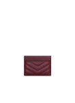 Visuel 2 : Saint Laurent Accessoire | Porte cartes Cassandre en cuir rouge cabernet | Boutique Parenthese
