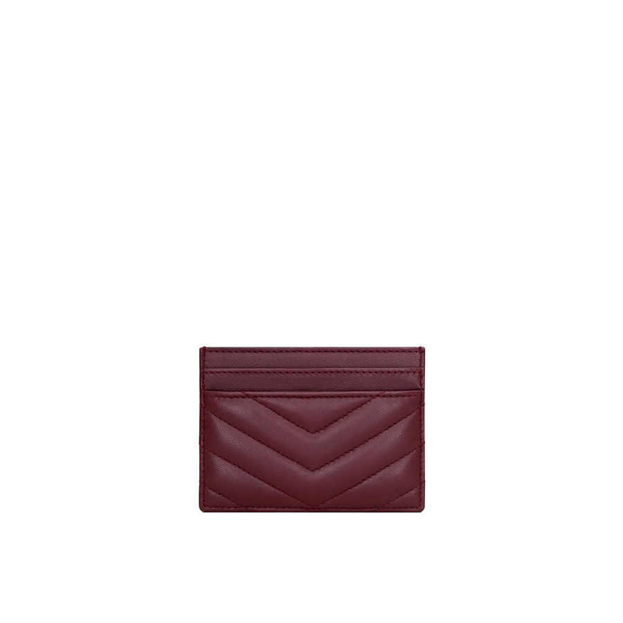 Visuel 2 : Saint Laurent Accessoire | Porte cartes Cassandre en cuir rouge cabernet | Boutique Parenthese