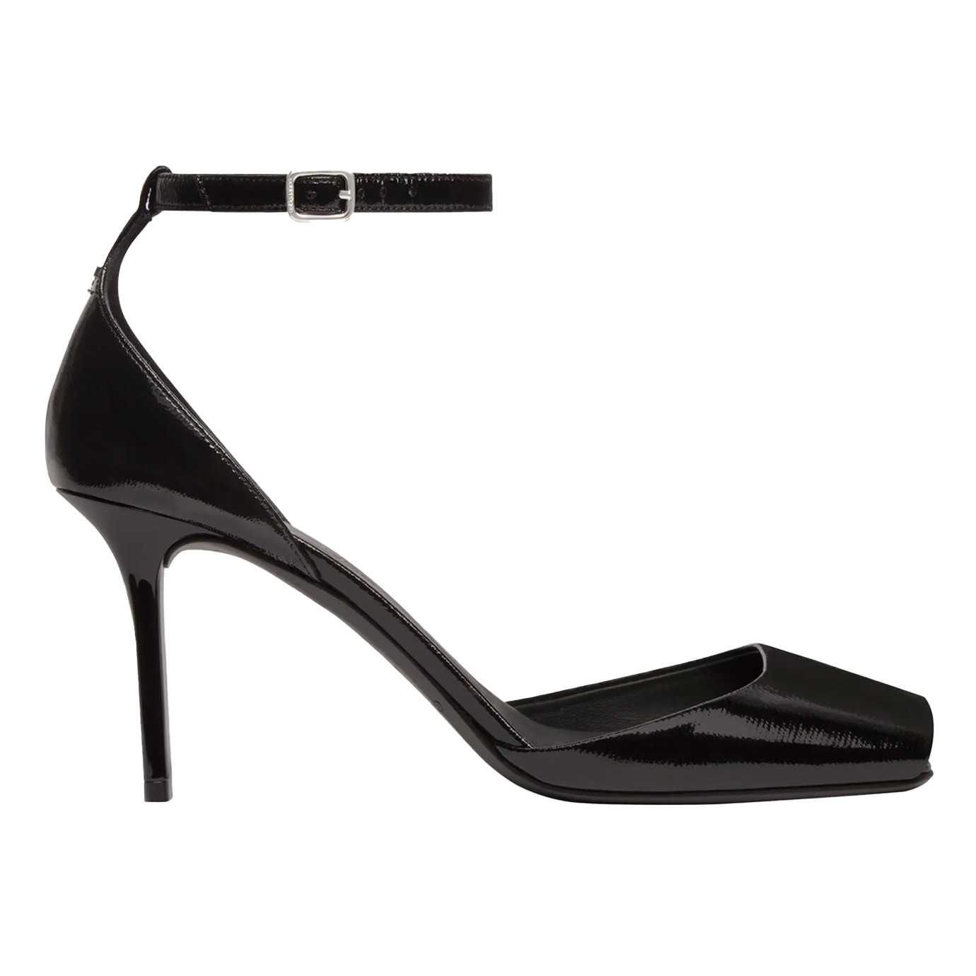 Visuel 1 : Collection Courrèges Bordeaux | Sandale Peep Toe en vinyle noir| Boutique Parenthese