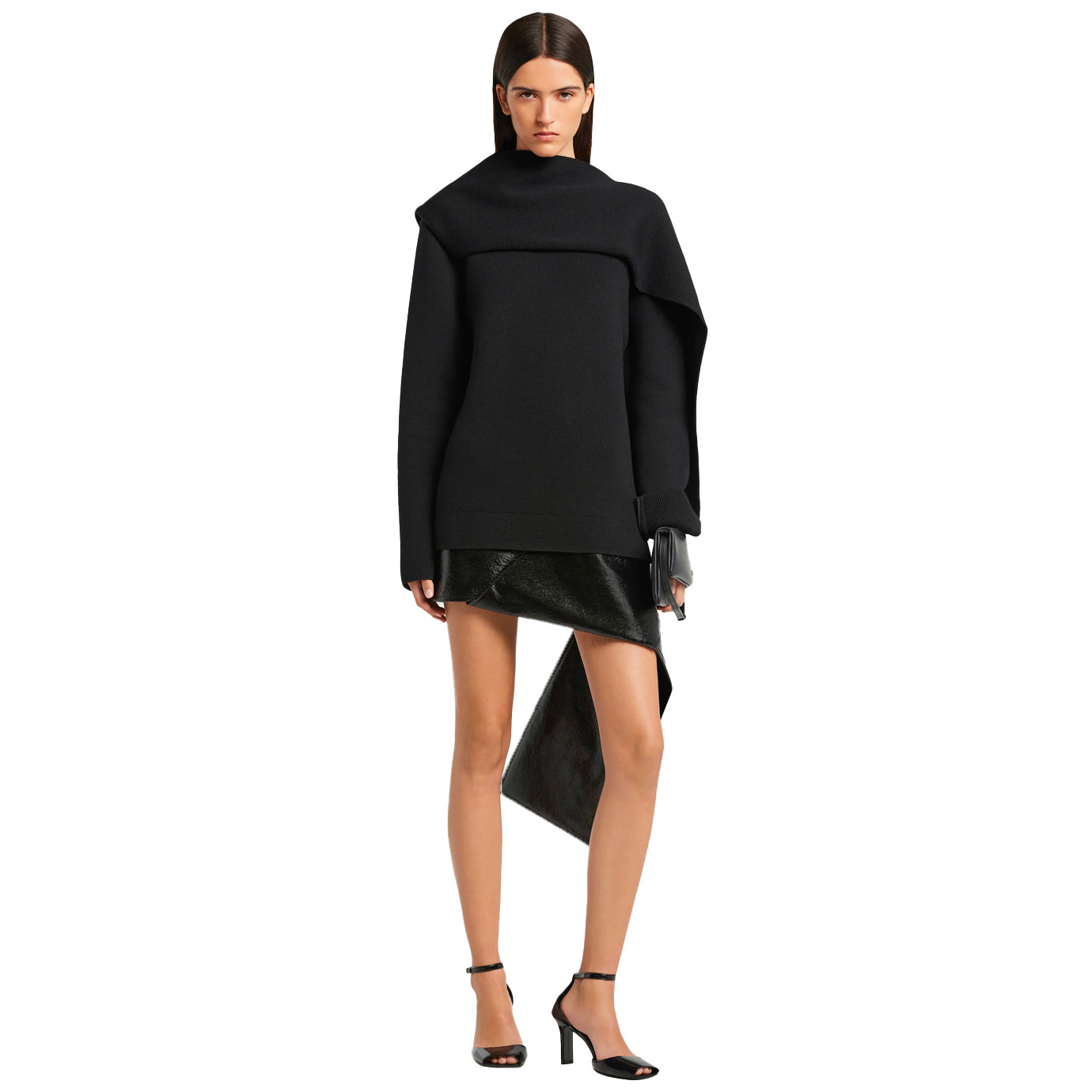 Visuel 5 : Collection Courrèges Bordeaux | Sandale Peep Toe en vinyle noir| Boutique Parenthese