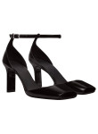 Visuel 2 : Collection Courrèges Bordeaux | Sandale Peep Toe en vinyle noir| Boutique Parenthese