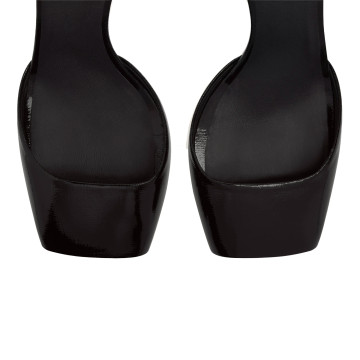 Visuel 4 : Collection Courrèges Bordeaux | Sandale Peep Toe en vinyle noir| Boutique Parenthese