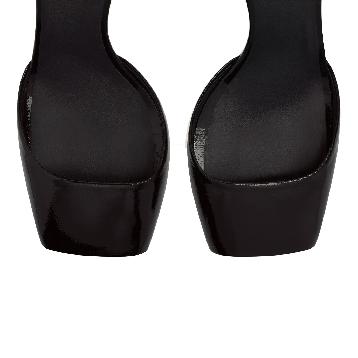 Visuel 4 : Collection Courrèges Bordeaux | Sandale Peep Toe en vinyle noir| Boutique Parenthese