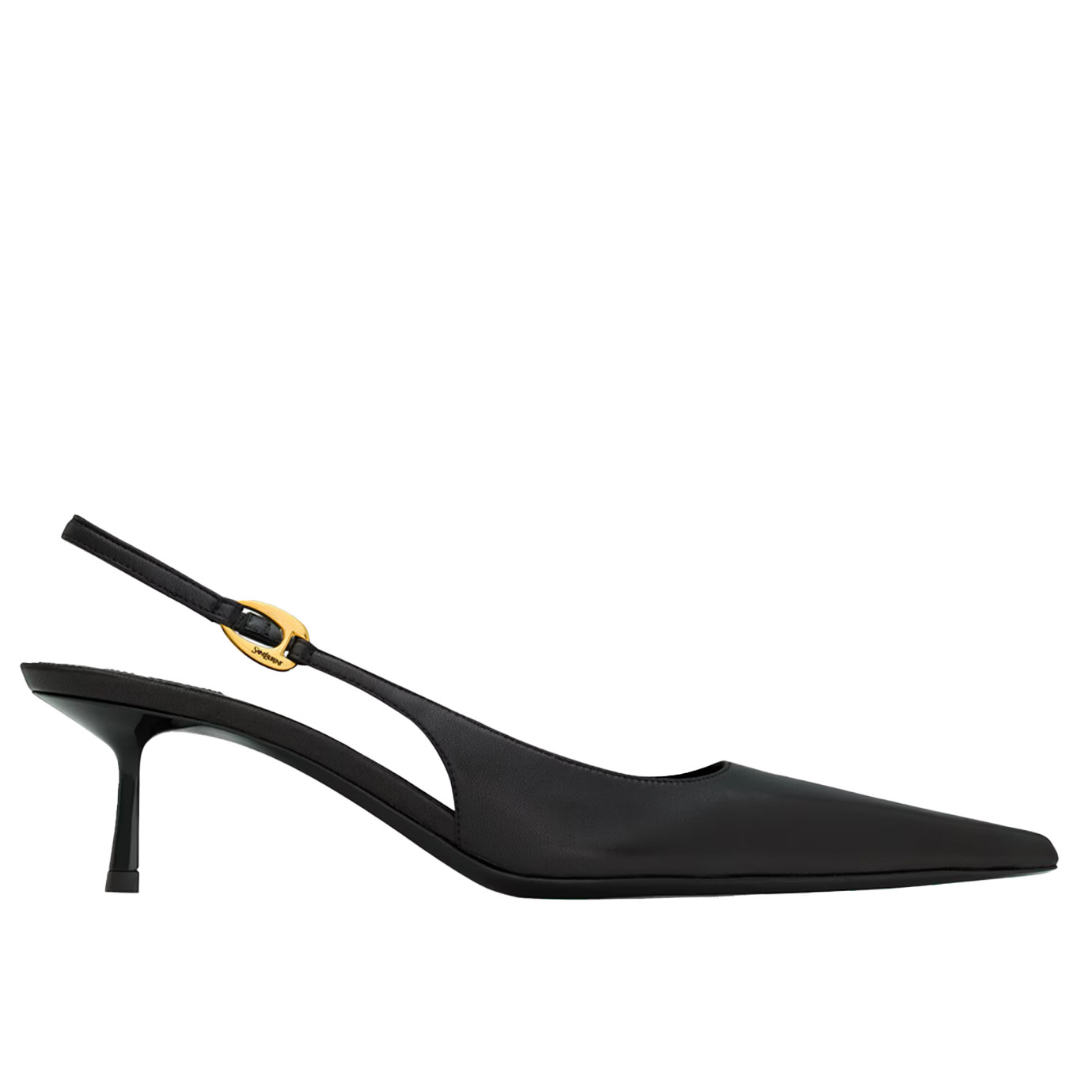 Visuel 1 : Collection Saint Laurent Bordeaux | Slingback Vendome en cuir noir| Boutique Parenthese