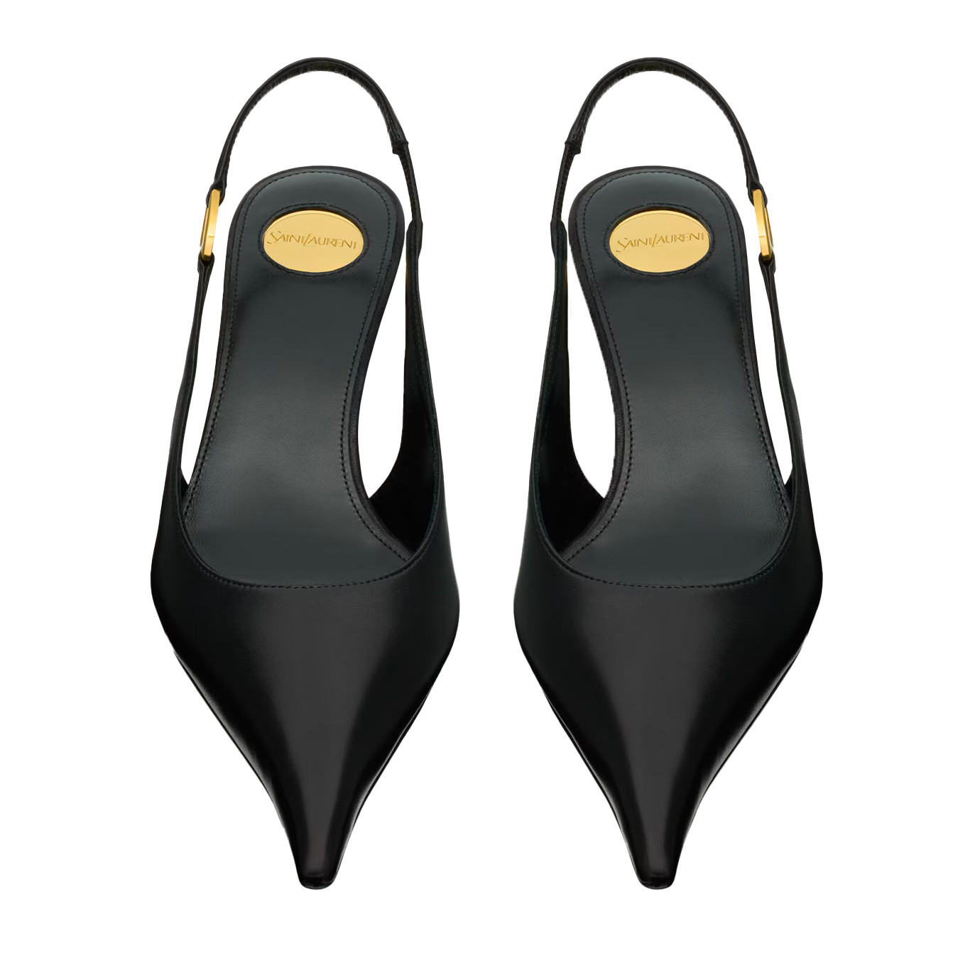 Visuel 2 : Collection Saint Laurent Bordeaux | Slingback Vendome en cuir noir| Boutique Parenthese