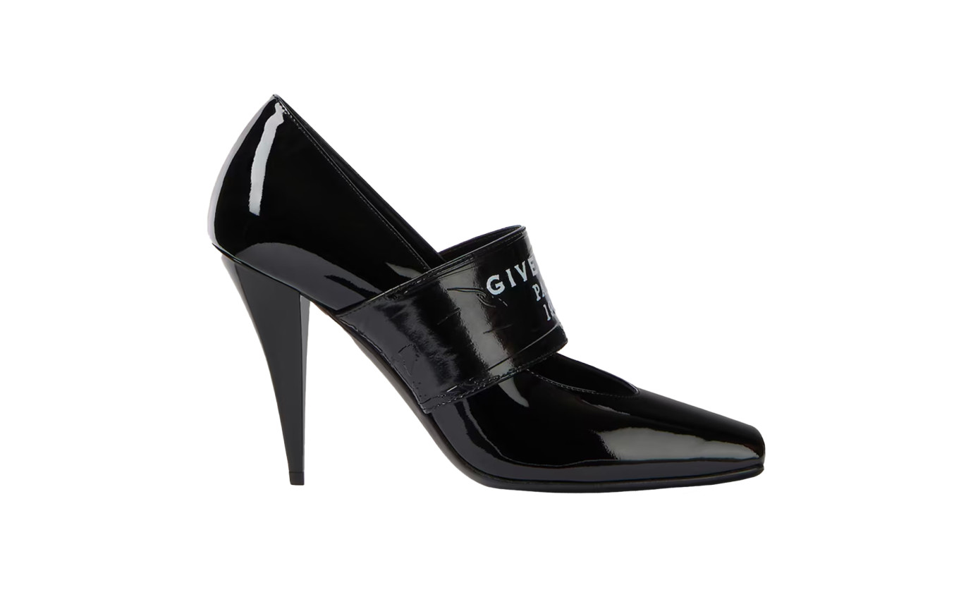Visuel 1 : Givenchy | Escarpin Sliced Square en cuir noir vernis| Boutique Parenthese