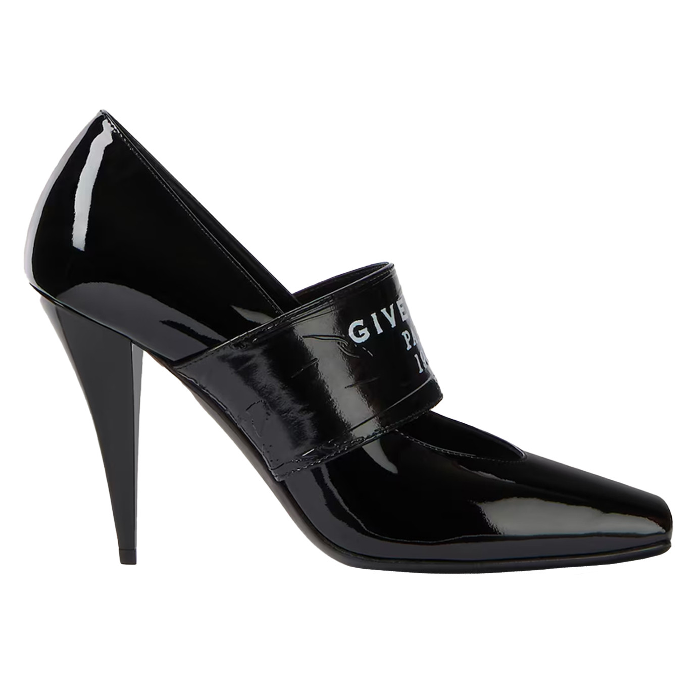 Visuel 2 : Givenchy | Escarpin Sliced Square en cuir noir vernis| Boutique Parenthese