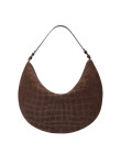 Visuel 1 : Collection Jacquemus| Le sac Ovalo en veau velours marron imprimé croco | Boutique Parenthese Bordeaux