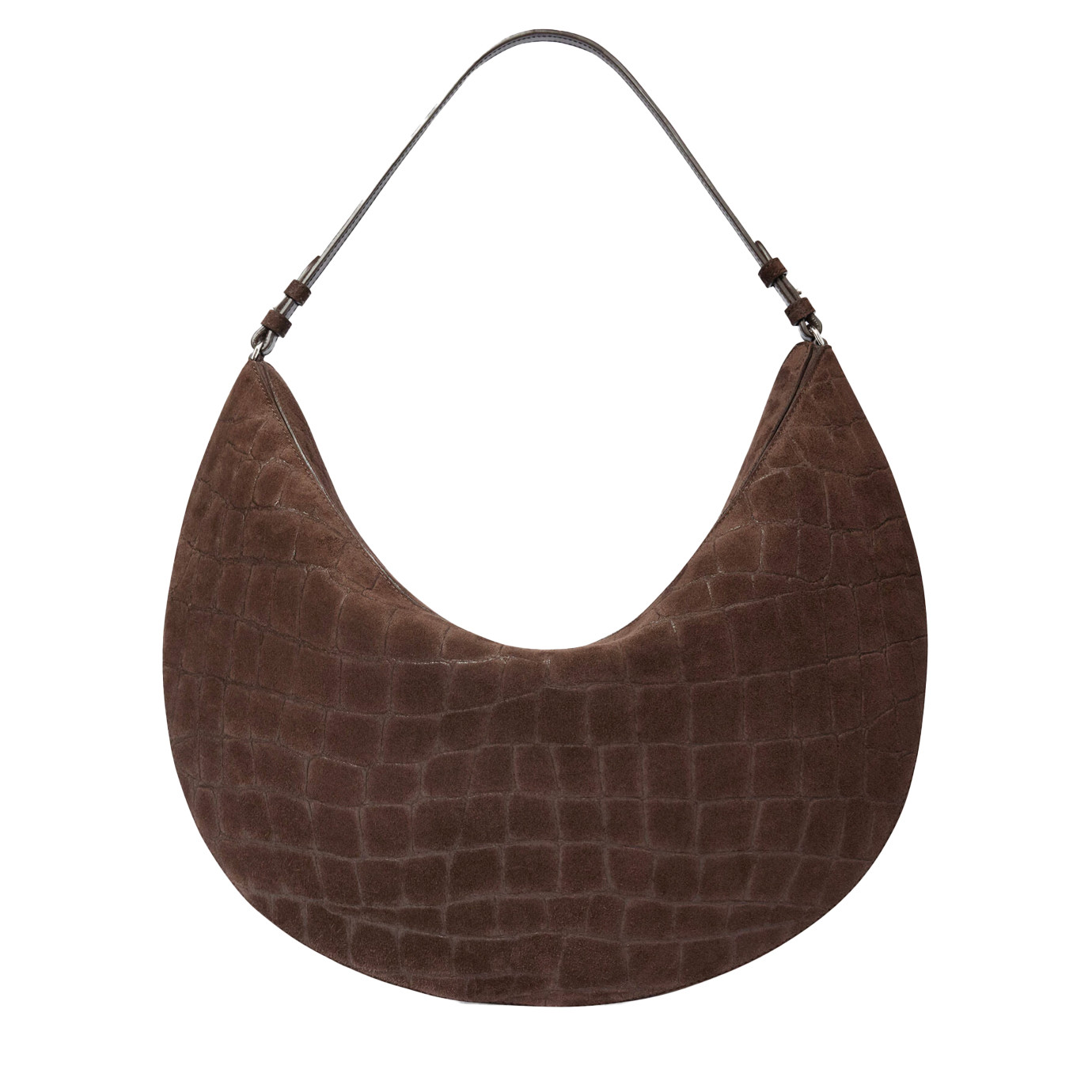 Visuel 1 : Collection Jacquemus| Le sac Ovalo en veau velours marron imprimé croco | Boutique Parenthese Bordeaux