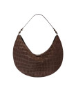 Visuel 1 : Collection Jacquemus| Le sac Ovalo en veau velours marron imprimé croco | Boutique Parenthese Bordeaux