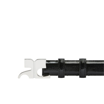 Visuel 3 : Collection Courrèges| Ceinture AC 25 en cuir noir et boucle argent| Boutique Parenthese Bordeaux