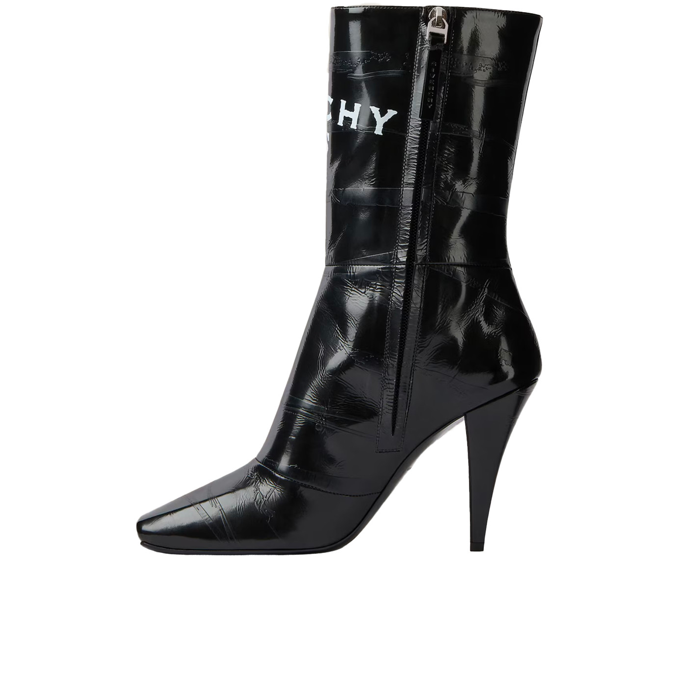 Visuel 4 : Collection Givenchy Bordeaux | Bottine Sliced en cuir noir| Boutique Parenthese