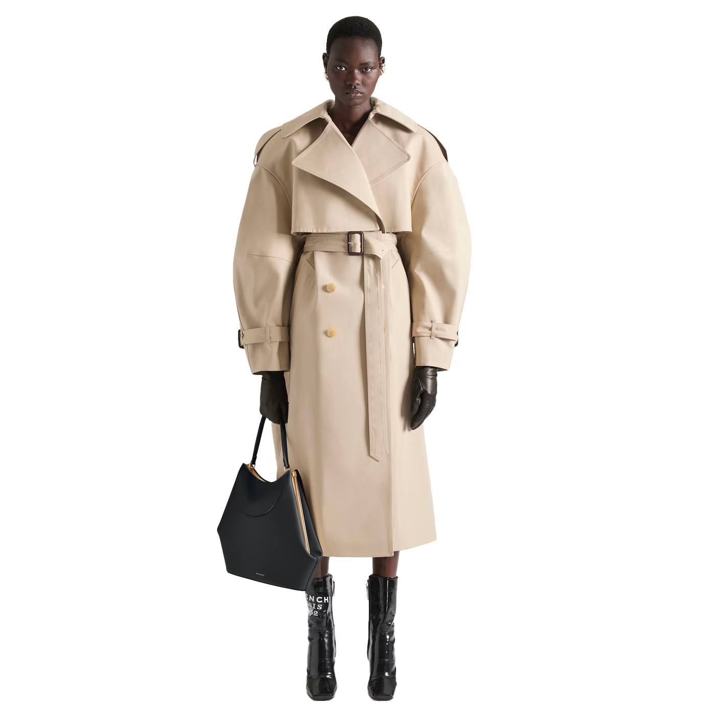 Visuel 5 : Collection Givenchy Bordeaux | Bottine Sliced en cuir noir| Boutique Parenthese