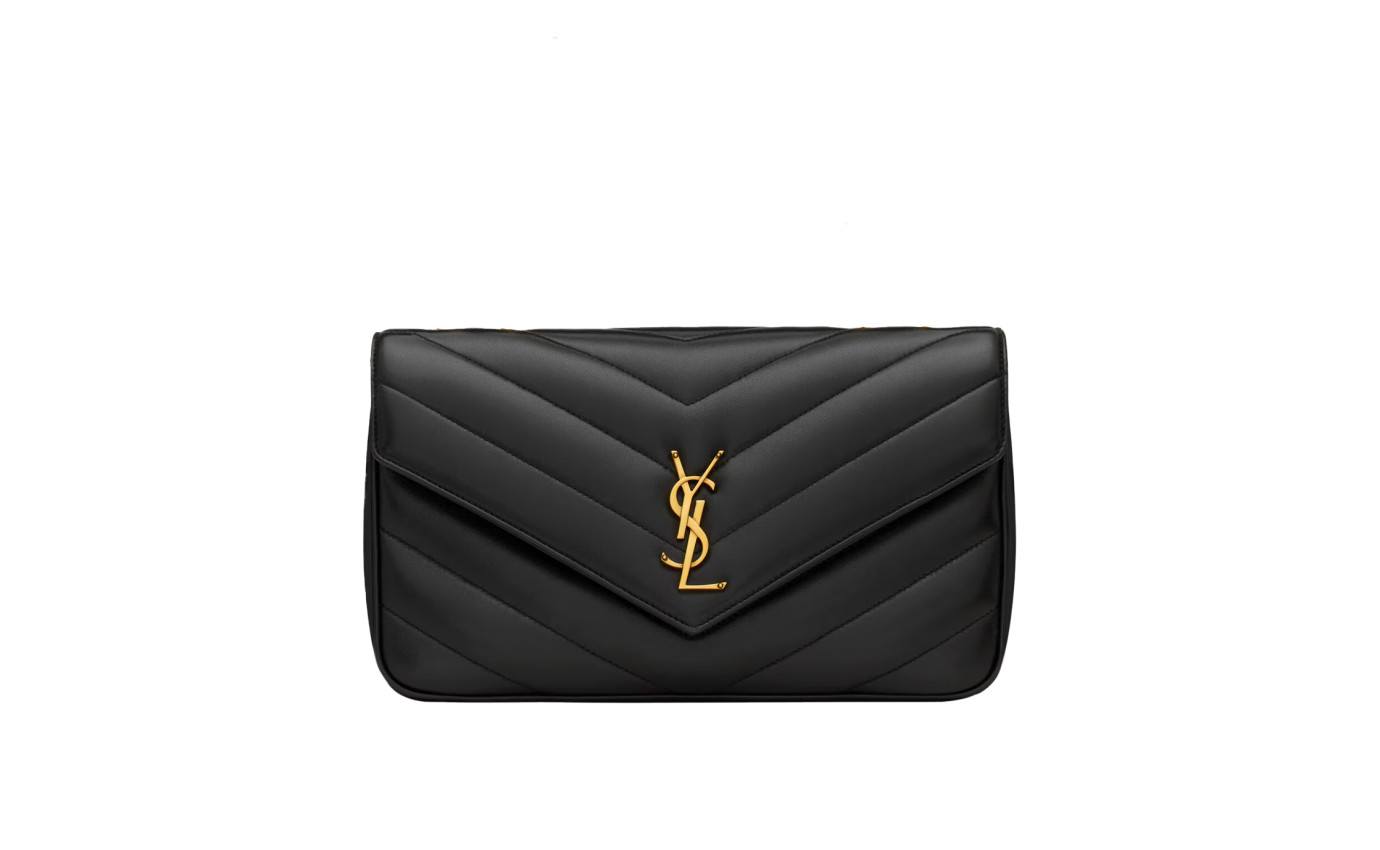 Visuel 1 : Saint Laurent Sac | Loulou medium en cuir noir et or | Boutique Parenthese