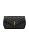 Visuel 1 : Saint Laurent Sac | Loulou medium en cuir noir et or | Boutique Parenthese