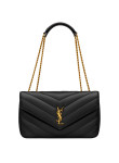 Visuel 2 : Saint Laurent Sac | Loulou medium en cuir noir et or | Boutique Parenthese